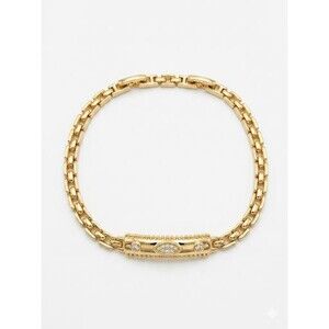 Gold Plated Marquise Accent Bracelet Length 7.7" 19.5 cm